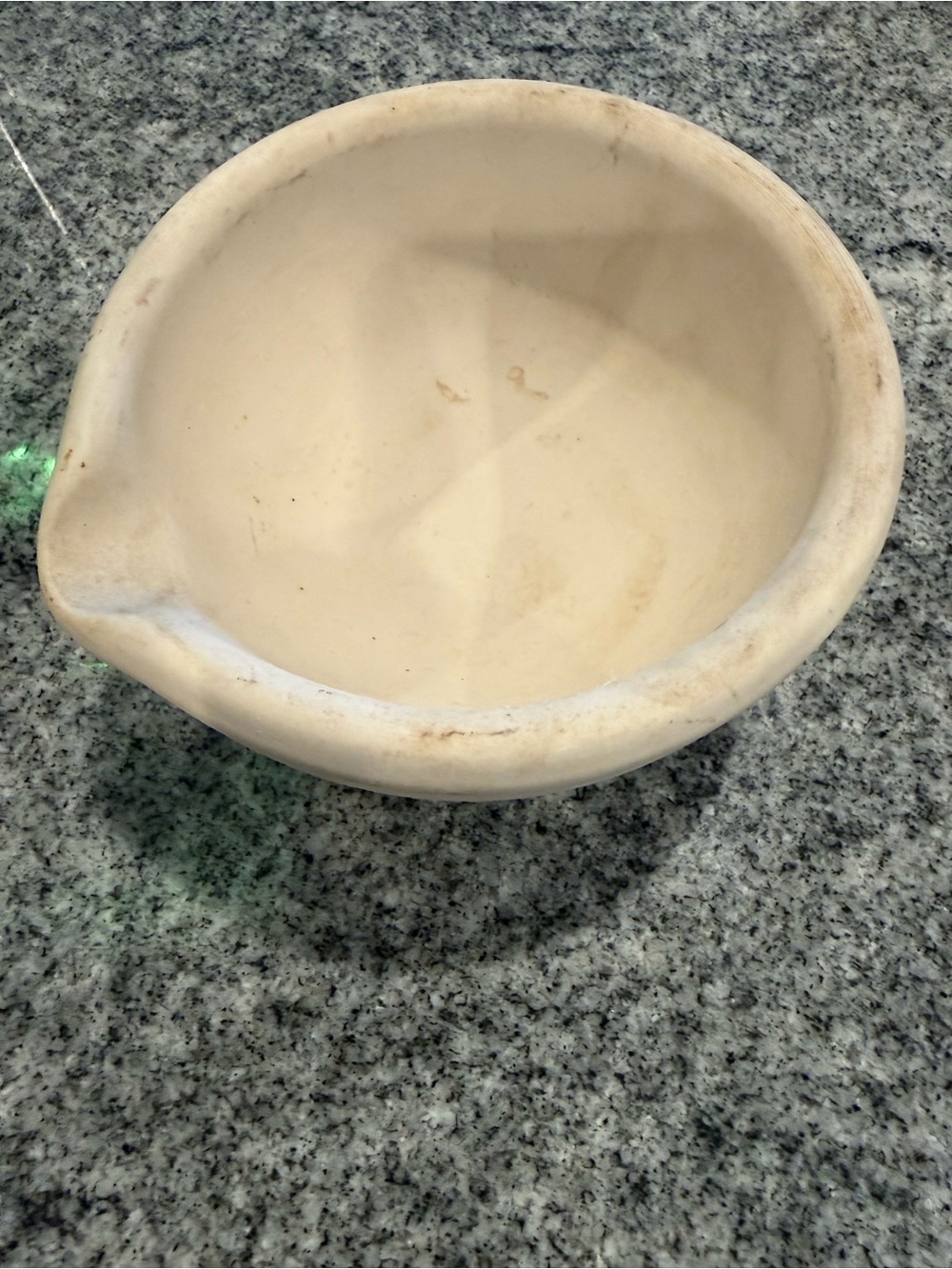 Antique unglazed apothecary mortar bowl made in England